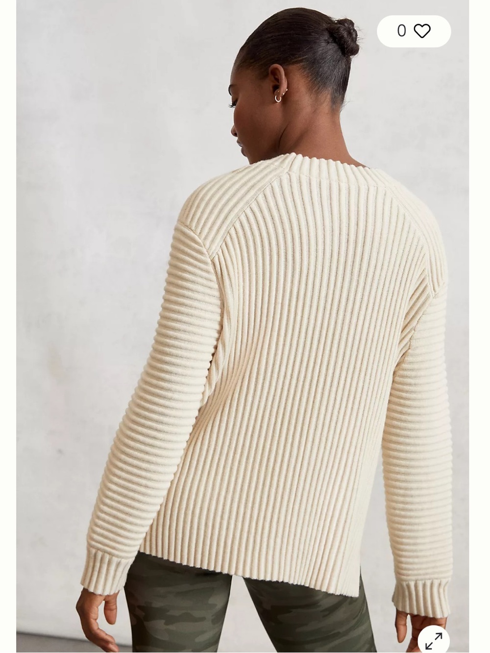 Varley Talbert Sweater Ivory Size XS for Anthropologie ribbed with side zippers - Picture 3 of 9